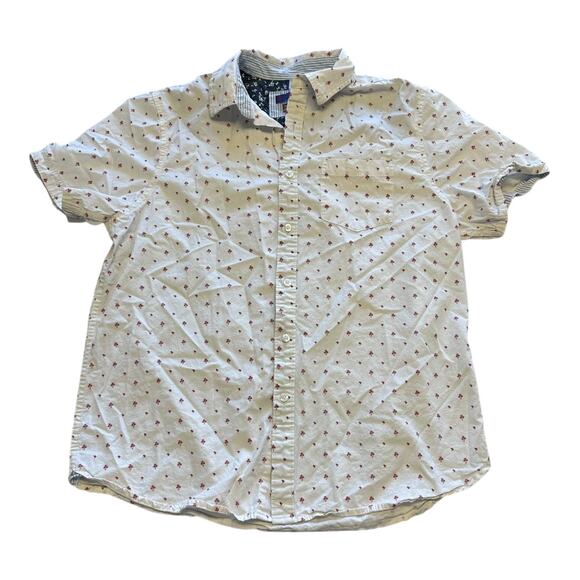 Mens Shirt Size Large Button Down Casual Palm Trees Tropical Vacation - Picture 1 of 5